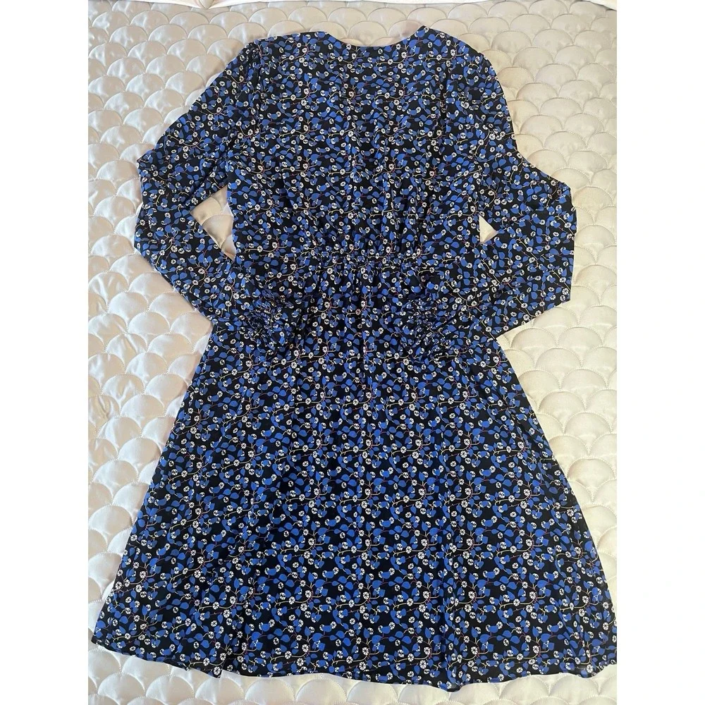 CAbi Womens Dress large Blue #5772 The Ten Dress Long Sleeve Short Dress - Picture 8 of 9